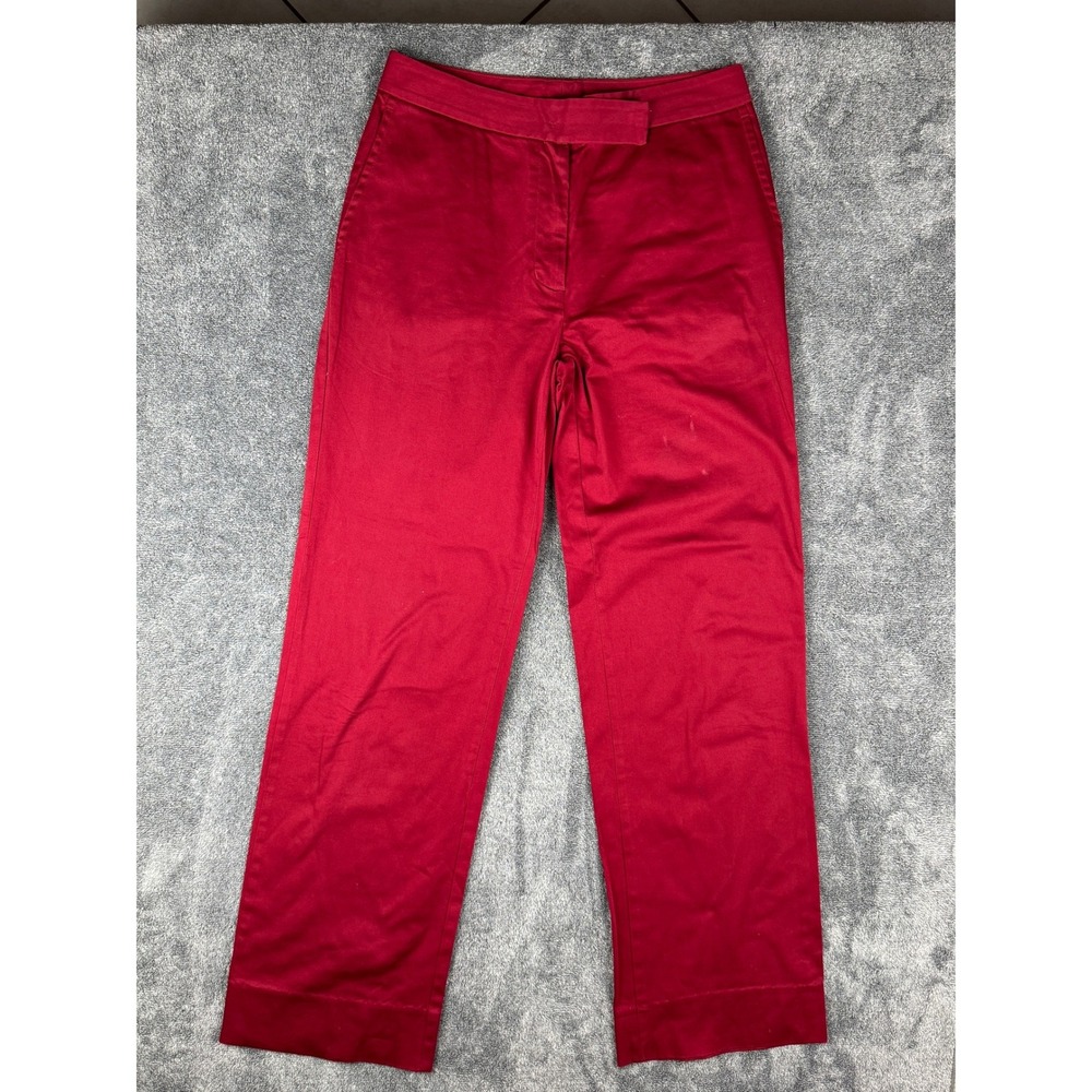 Vintage Y2K Merona Women's Red Stretch Straight Leg Dress Pants Size 4 Mid Rise - Picture 3 of 14